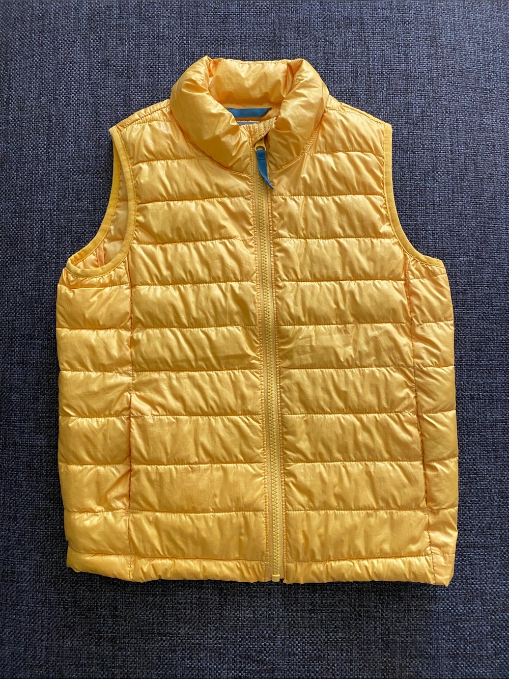 Like New Mustard Yellow Primary Kids Lightweight Puffer Vest, 8/9 Unisex